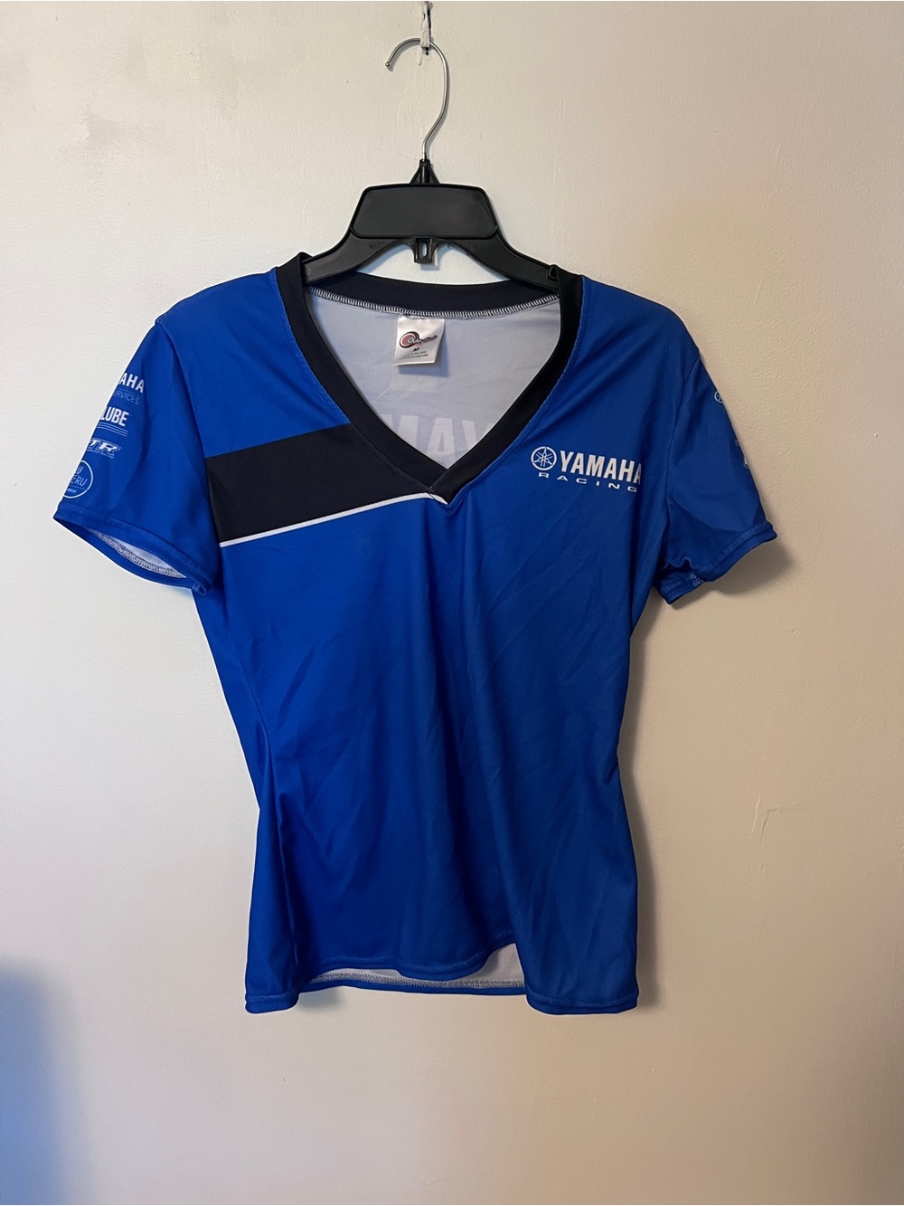 Yamaha Blue and Black V-Neck Racing Jersey